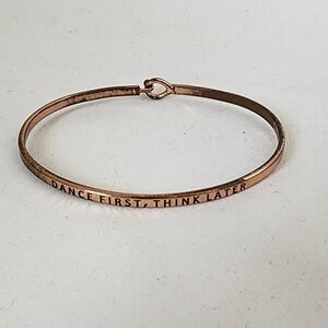 Dancer Gold Tone Bracelet Dance First Think Later Clasp Bangle